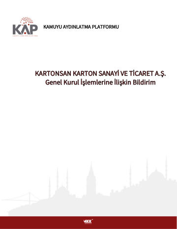 30/03/2017 Tarihli Olağan Genel Kurula ilişkin Bildirim ve Bilgilendirme Dökümanı