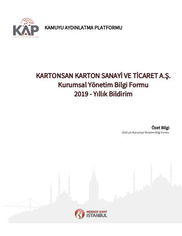 Kurumsal Yönetim Bilgi Formu 2019