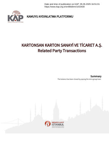 Material Event Disclosure Form 2 - 05/05/2025