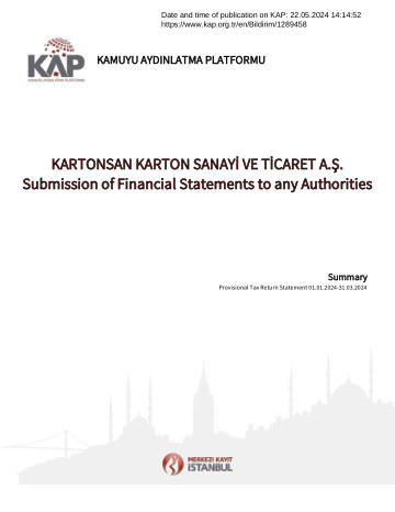 Material Event Disclosure Form - 22/05/2024