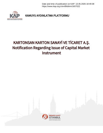 Material Event Disclosure Form 1 -13/05/2026