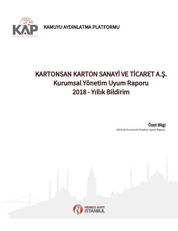 Kurumsal Yönetim Uyum Raporu 2018 Yıllık Bildirim