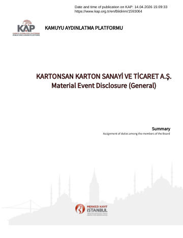 Material Event Disclosure Form 2 -14/04/2026