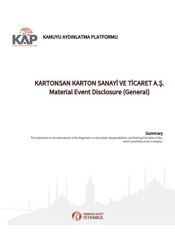 Material Event Disclosure Form - 07/11/2022
