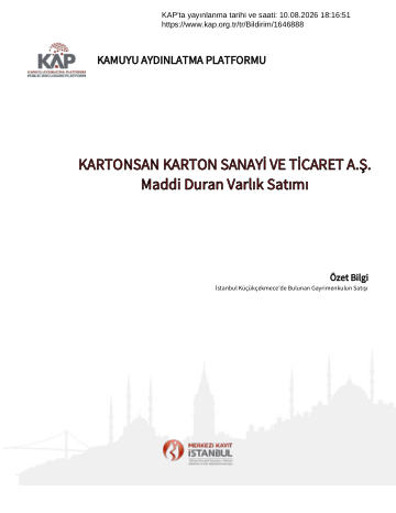 Özel Durum Açıklama Formu 2 - 10/08/2026