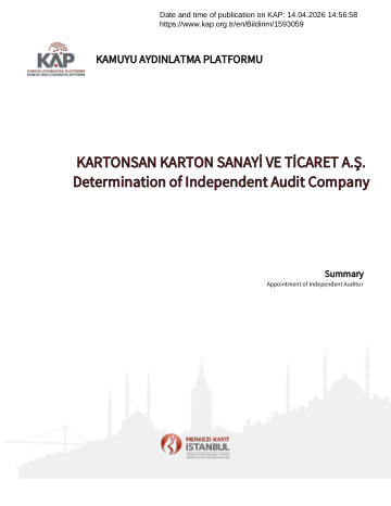 Material Event Disclosure Form 1 -14/04/2026
