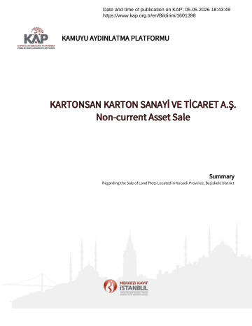 Material Event Disclosure Form 1 -05/05/2026