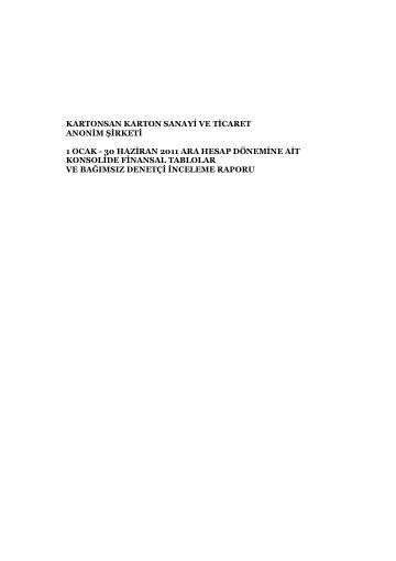 Kartonsan Bağımsız Denetim Raporu 06/2011