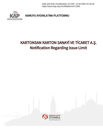 Material Event Disclosure Form 1 -12/03/2026