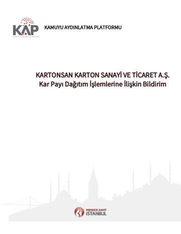 05/05/2020 Tarihinde Yapılacak Olan Genel Kurul Kar Payı Dağıtım İşlemlerine ilişkin Bildirim