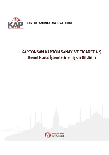 30/03/2021 Tarihli Genel Kurul Sonuçlarına İlişkin Bildirim