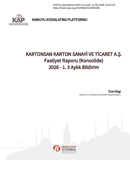 Ara Dönem Konsolide Faaliyet Raporu 2026-1