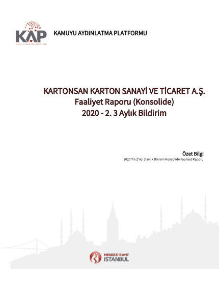 Ara Dönem Konsolide Faaliyet Raporu 2020-2