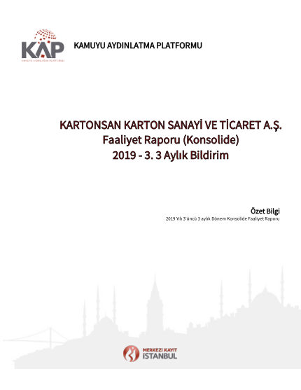 Ara Dönem Konsolide Faaliyet Raporu 2019-3
