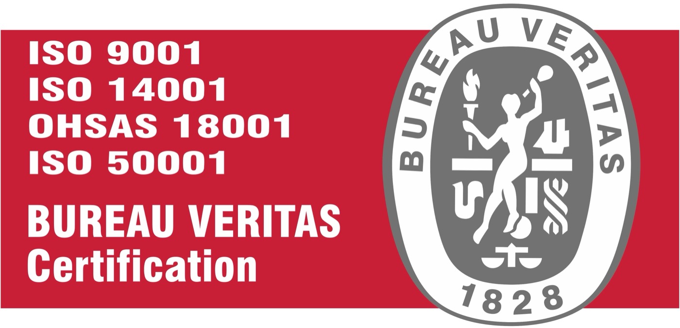Bureau Veritas ISO 9001, OHSAS 18001, ISO 14001 and ISO 50001 certification marks